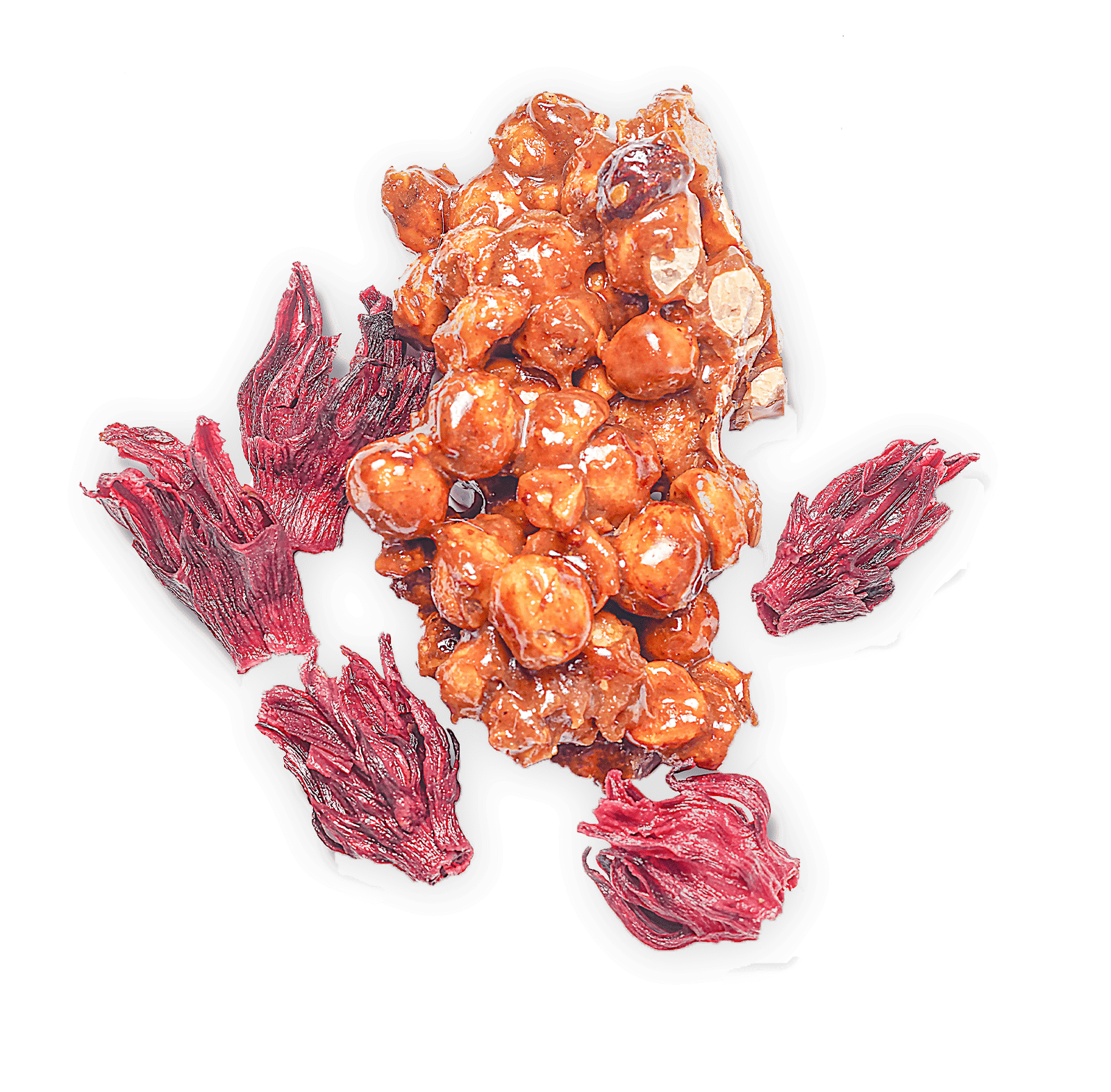 Hazelnut praline, hibiscus gelato