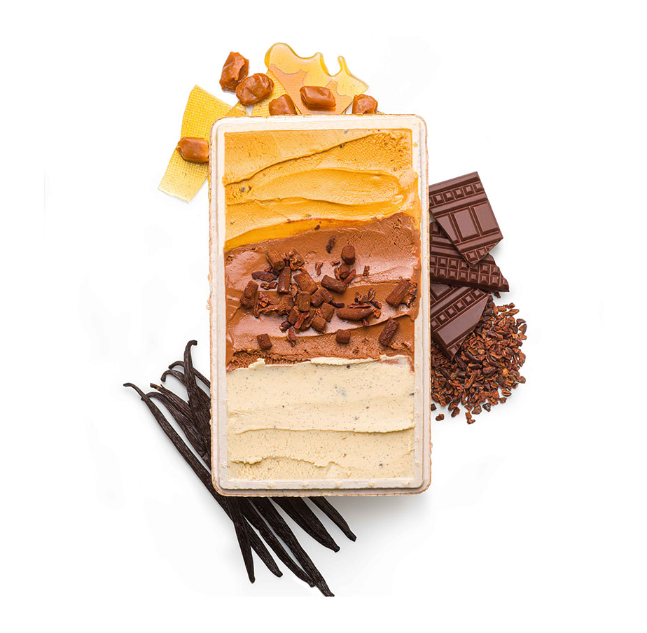 Three Vanillas - Peru Chocolate - Salted butter caramel gelatos