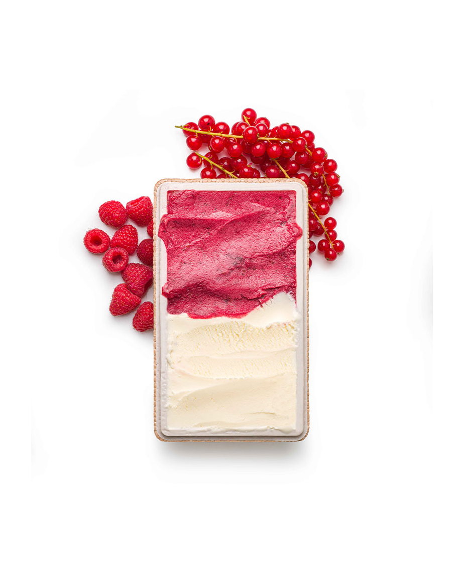 Fermented Yoghourt gelato - Raspberry and Redcurrant sorbet