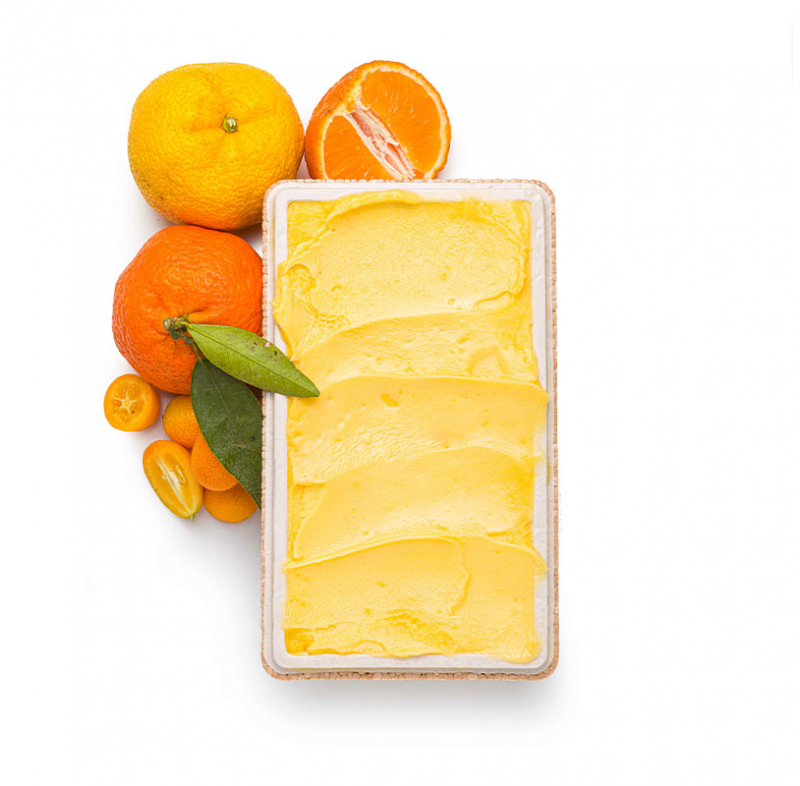 Mandarin - Yuzu - Kumquat sorbet gelato box | La Glace Alain Ducasse