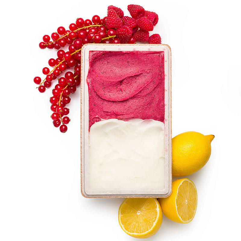 Lemon - Rasberry and Redcurrant sorbets