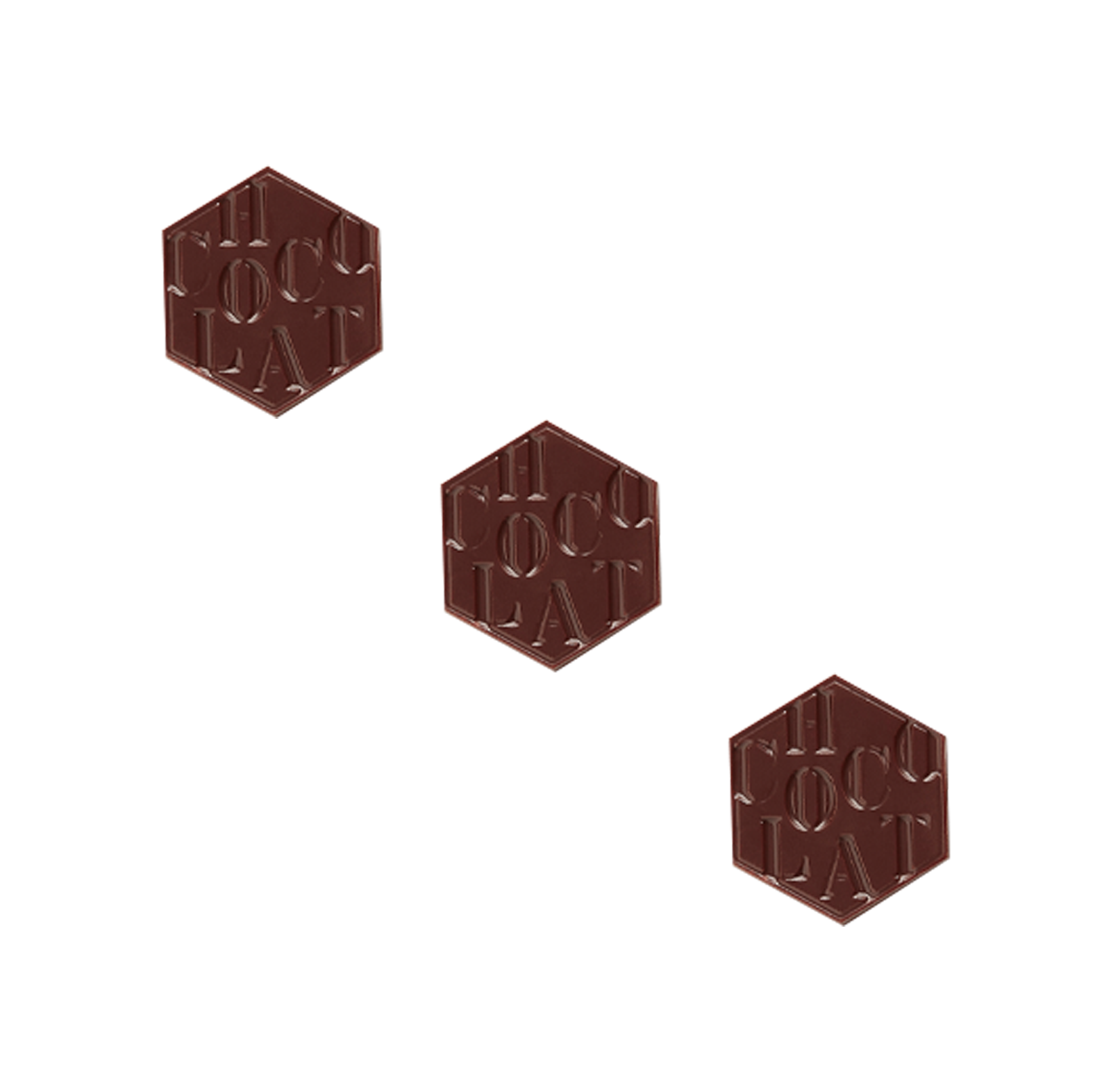 12 Hexa-Pièces en chocolat