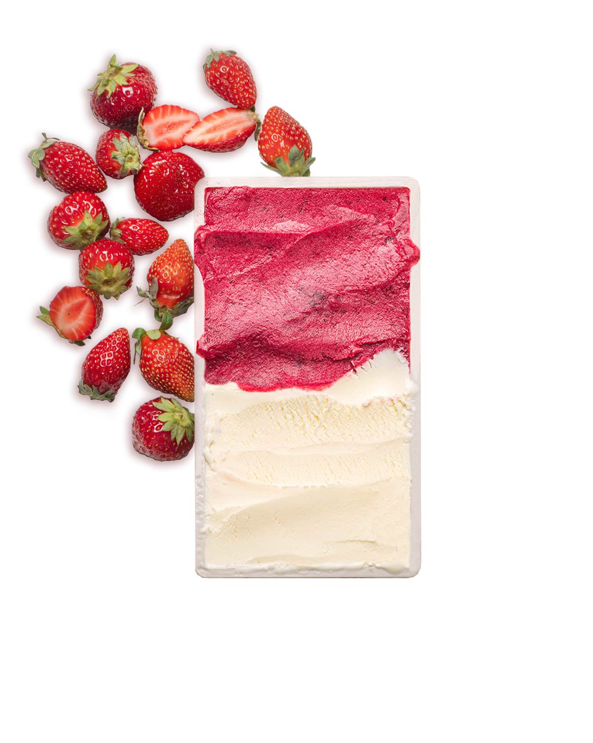 Fermented Yoghourt gelato - Strawberry sorbet