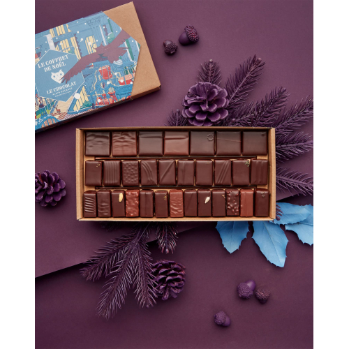 Coffret de Noël Chocolat Noir 75% & Chocolat au Lait 45%