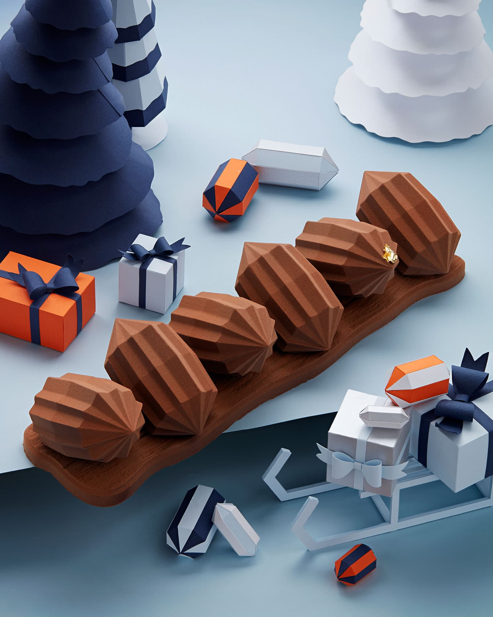 Cocoa Pod Christmas pastry log