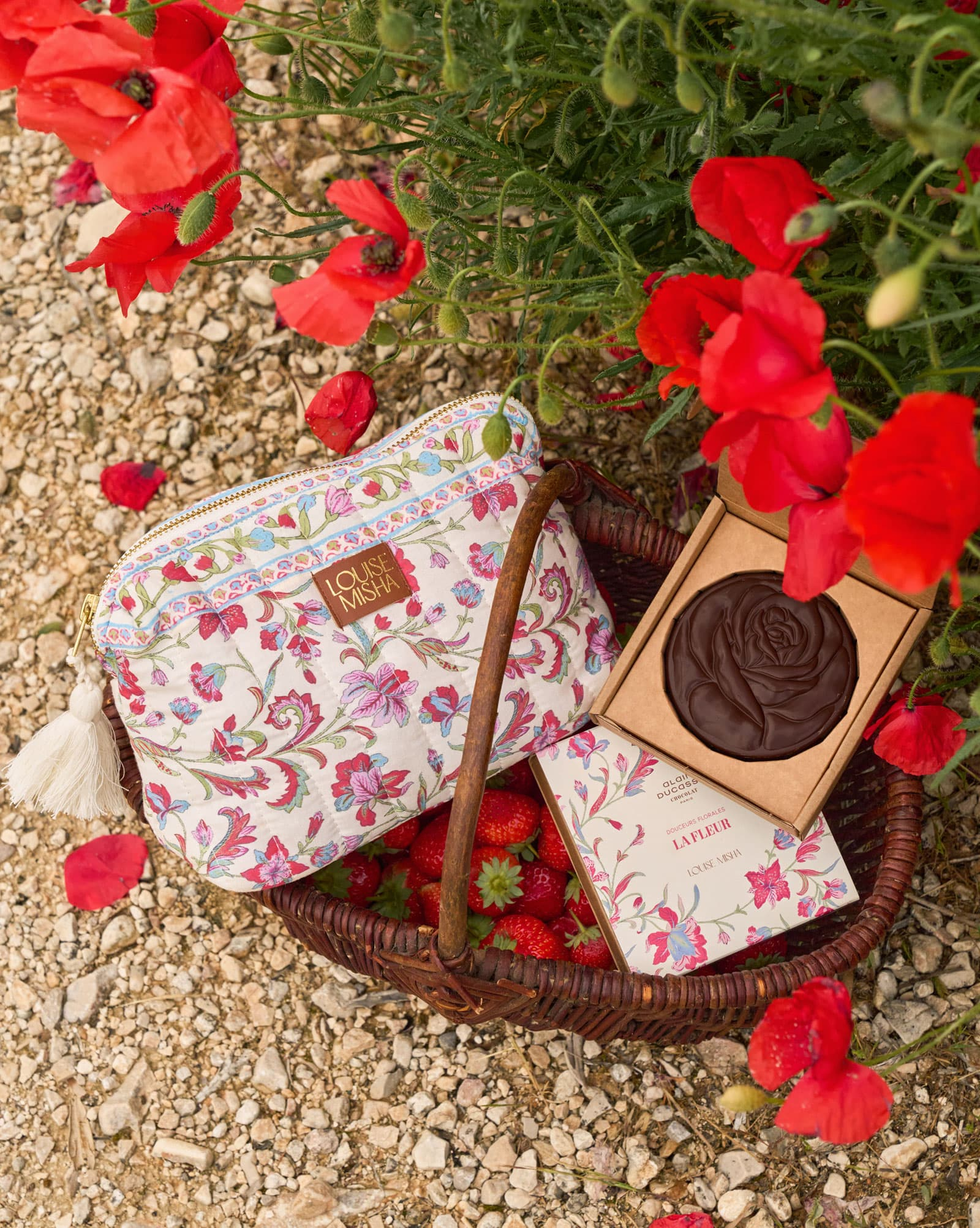 Rhubarb Chocolate Duo & Floral Pouch