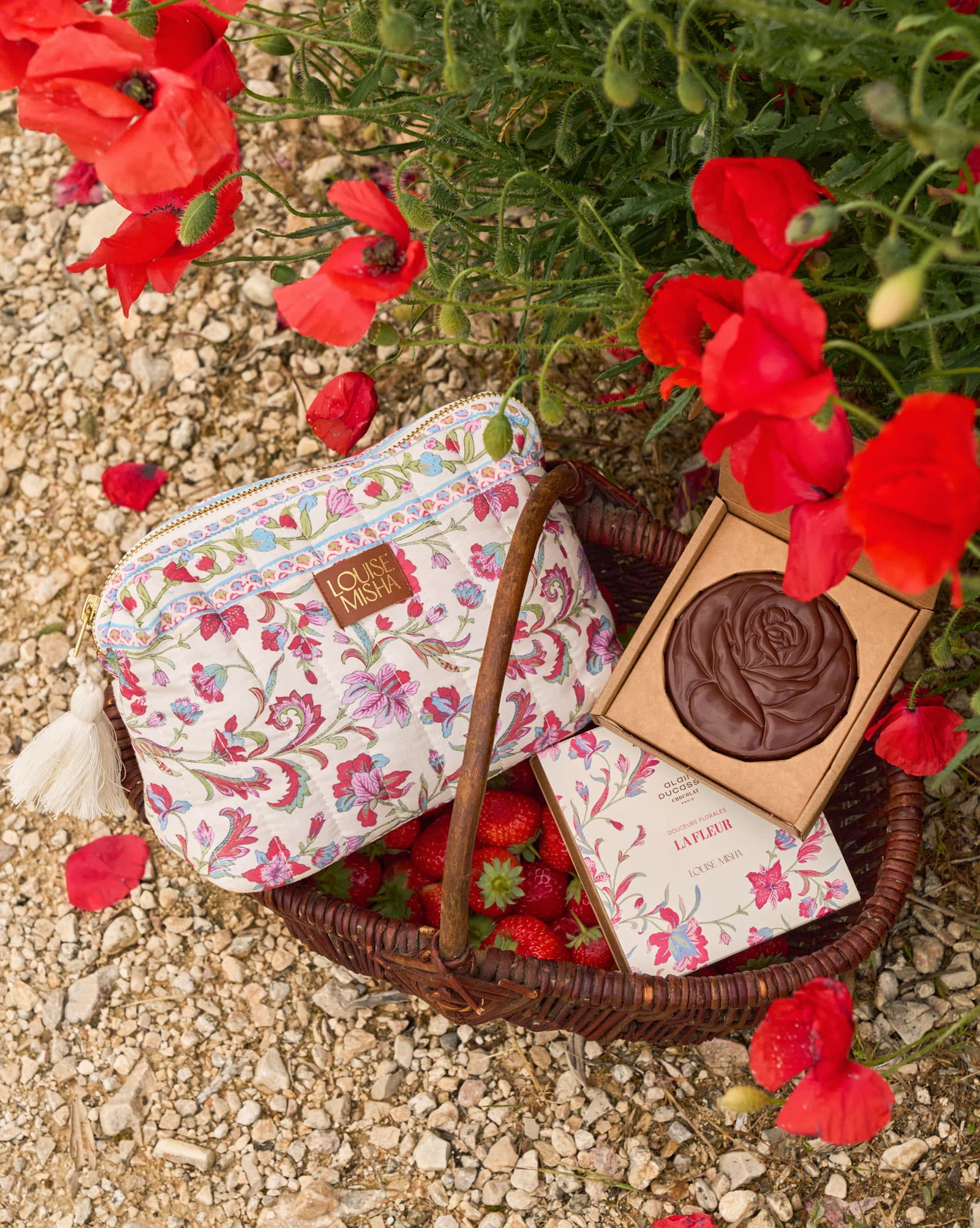 Duo chocolat rhubarbe & pochette fleurie