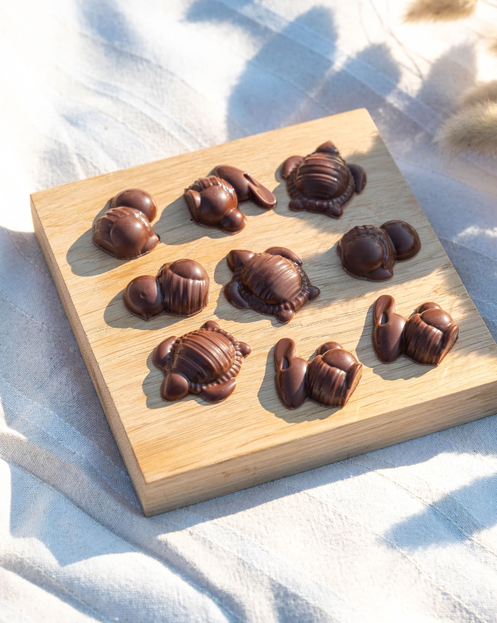 Osterpralinen aus Milchschokolade